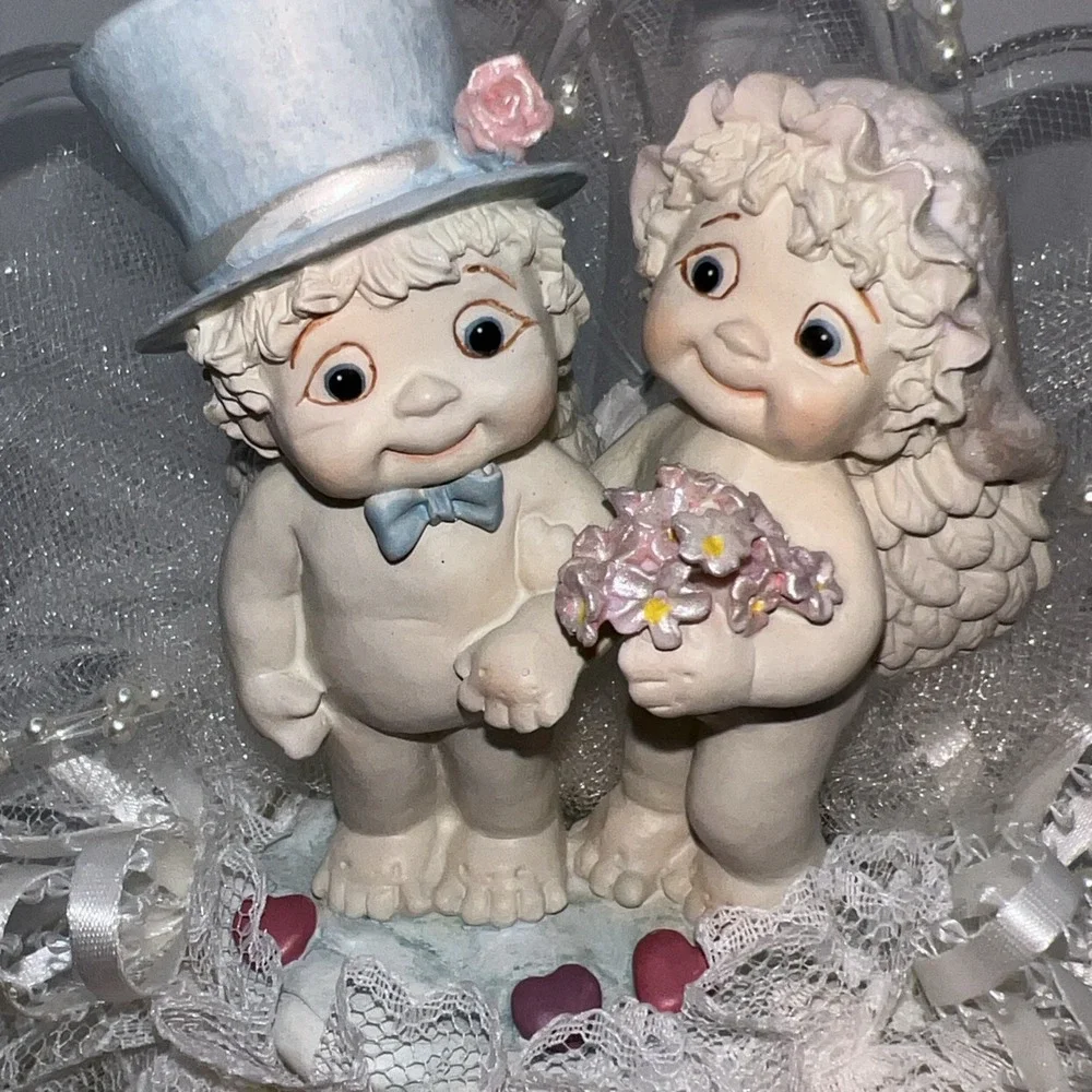 Vintage Dreamsicles Cherub/Angel Bride and Groom-Cake Topper/Figurine‎